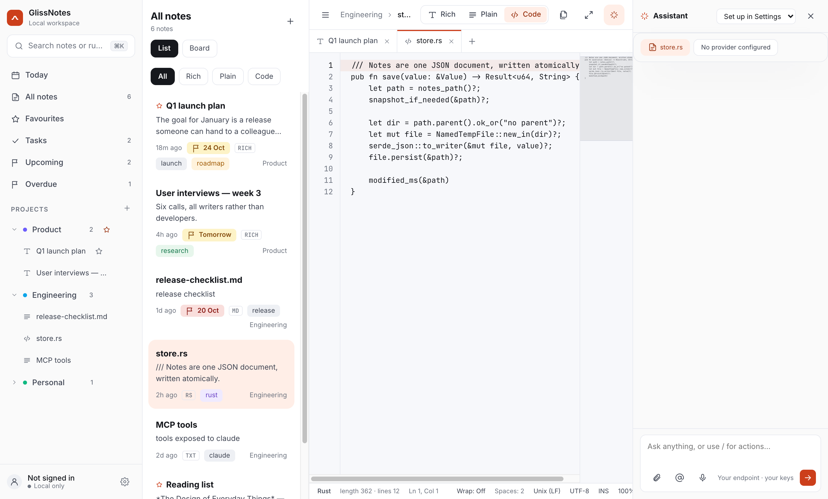 The code view with syntax highlighting and a minimap